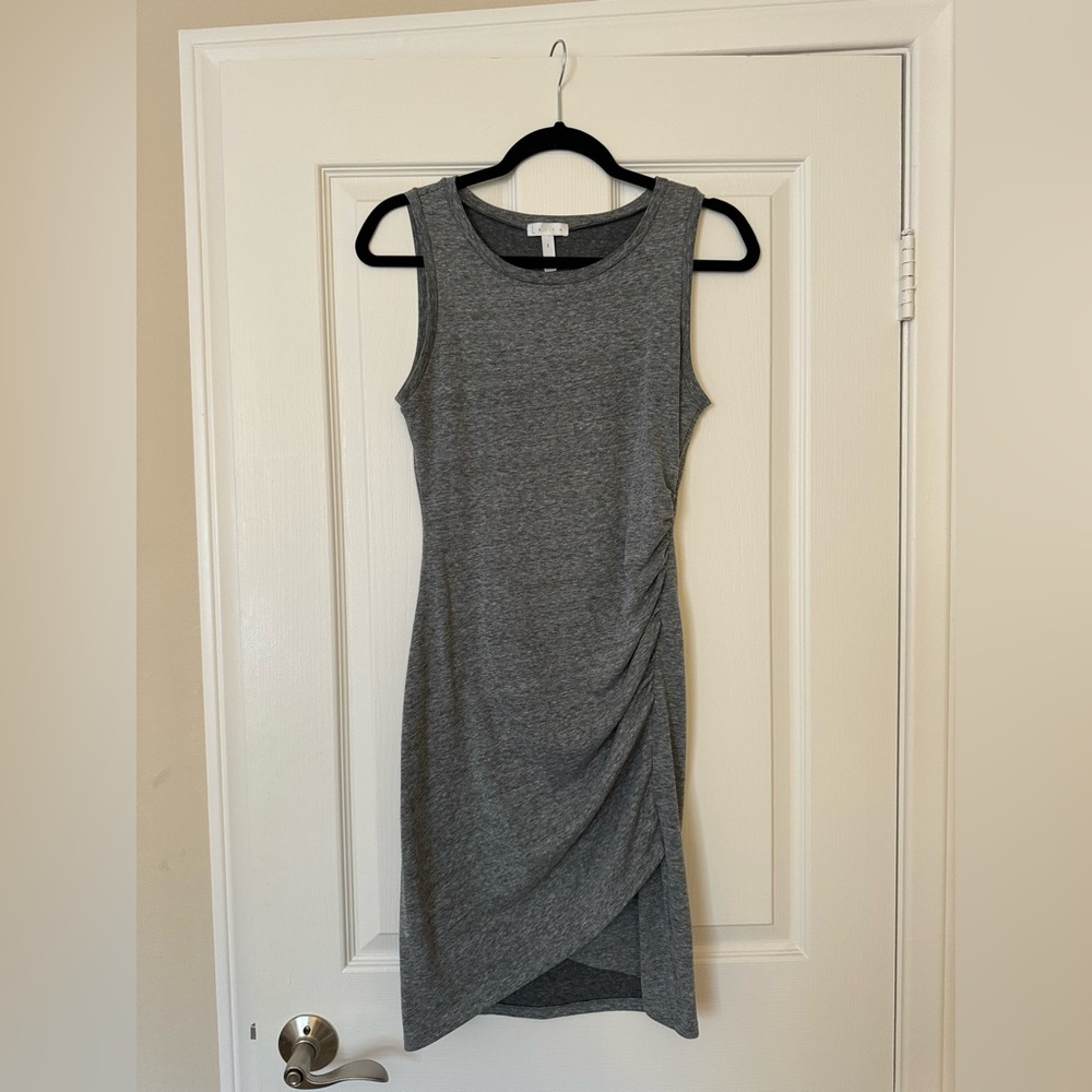 Nordstrom Leith Ruched Wrap Tank Dress in Gray, Size S
